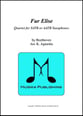 Fur Ellise  Jazz Arrangement for Saxophone Quartet P.O.D. cover